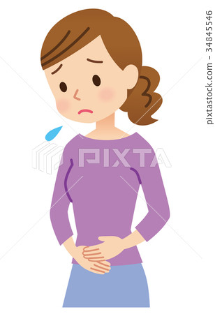 A woman who holds her stomach A woman who holds her stomach 34845546