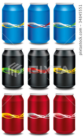 Template design with waves for Aluminum Tin Cans Template design with waves for Aluminum Tin Cans 34845551