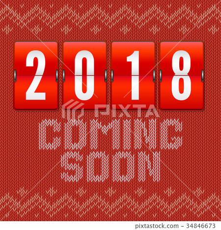 Coming soon 2018 new year, concept of card on the 34846673