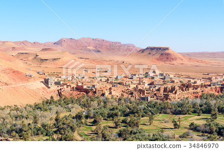 View city of Tinghir city and oasis. Morocco 34846970
