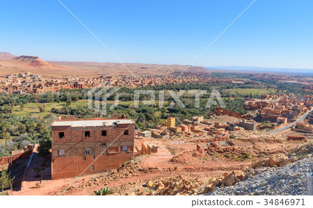View city of Tinghir city and oasis. Morocco 34846971