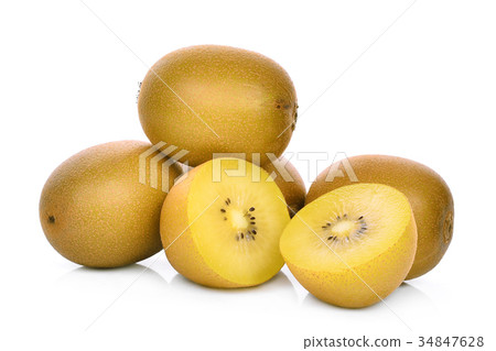 whole and half of yellow or gold kiwi fruit whole and half of yellow or gold kiwi fruit 34847628