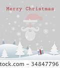 Christmas Santa Claus with snow flake, vector 34847796