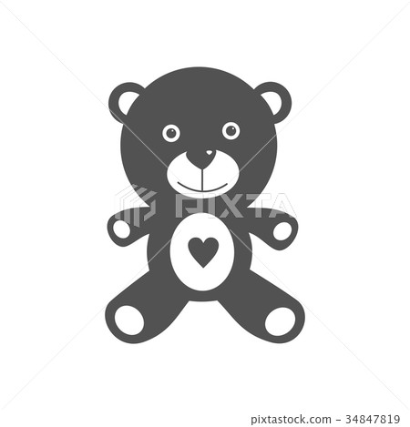 Isolated teddy bear on a white background - Stock Illustration ...