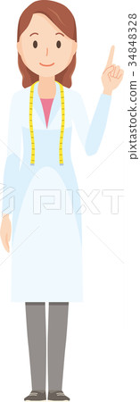 Illustration-female nutritionist pointing a finger 34848328
