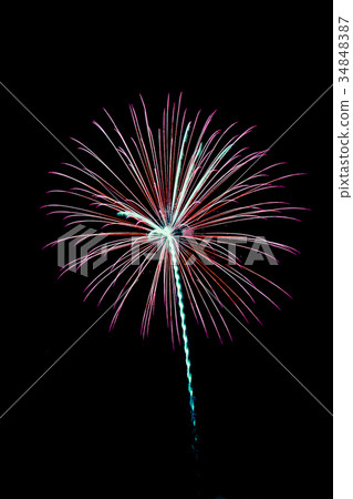 Beautiful Colorful New year fireworks  34848387