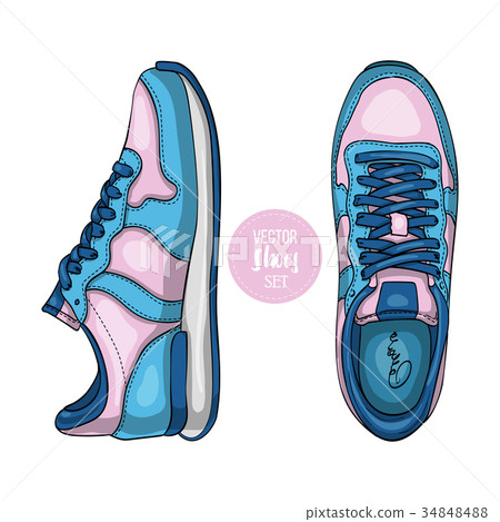 Fashion vector sketch womens shoes. 34848488