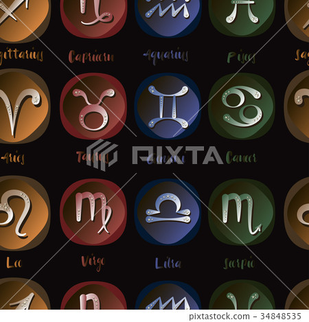 Zodiac icon set vector sign pattern 34848535