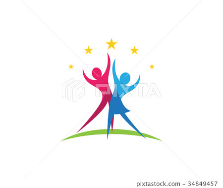 Human character logo sign Human character logo sign 34849457