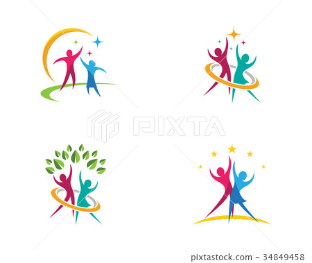 Human character logo sign Human character logo sign 34849458