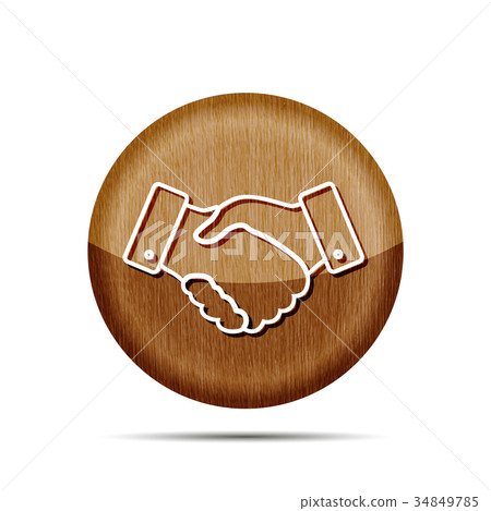 wooden handshake thin line design icon - Stock Illustration [34849785 ...