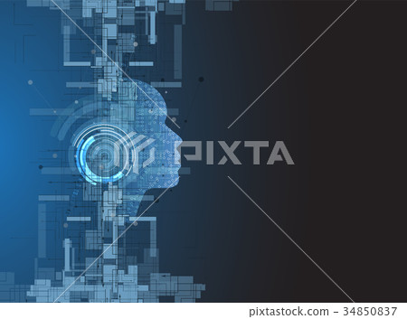 Artificial intelligence. Technology web background 34850837
