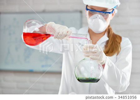 Female scientist working at the laboratory 34851056