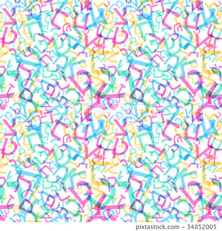Seamless pattern with letters of Hebrew alphabet Seamless pattern with letters of Hebrew alphabet 34852005