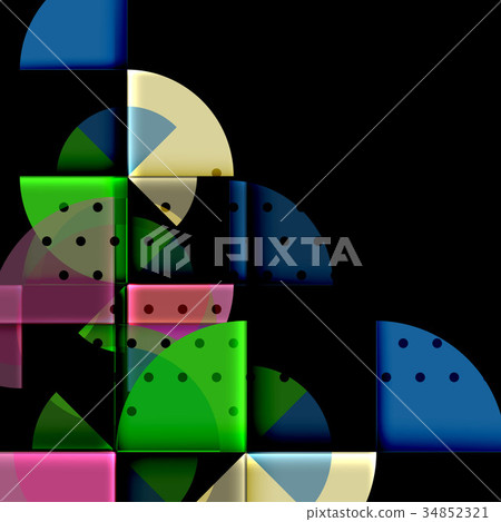 Circle elements on black background 34852321