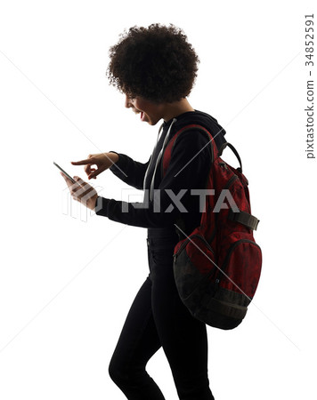 young teenager girl woman telephone shadow 34852591