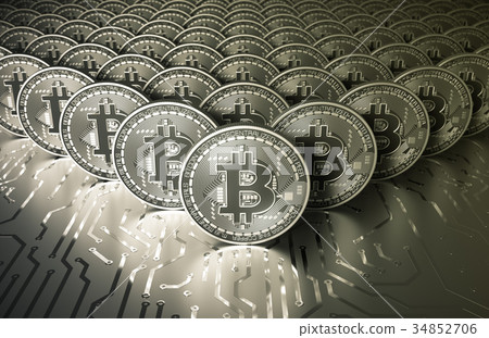 Platinum Virtual Silver Coins Bitcoins On Printed 34852706