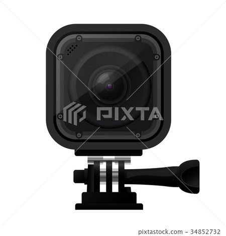 Modern compact action camera - extreme cam icon 34852732
