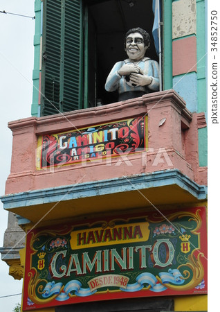 Buenos Aires, Tango birthplace Caminito, doll on the balcony Buenos Aires, Tango birthplace Caminito, doll on the balcony 34852750