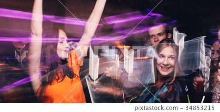 Happy New Year dance party in motion 34853215