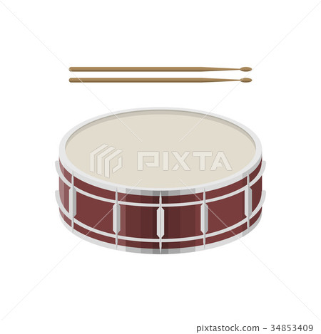 illustration of a drum with drumsticks illustration of a drum with drumsticks 34853409