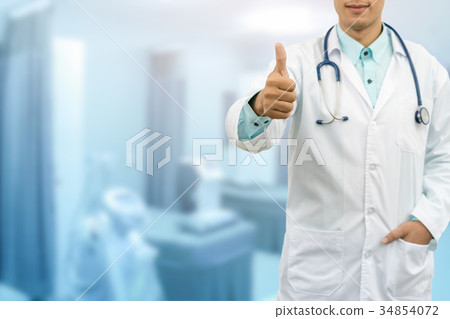 Doctor Showing Thumbs Up Hand Gesture 34854072