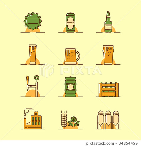 Beer theme illustration 34854459