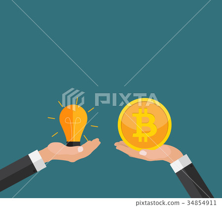 Flat modern design concept of bitcoin - Stock Illustration [34854911 ...