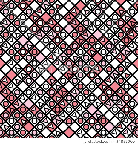 Decorative geometric shapes tiling. Monochrome Decorative geometric shapes tiling. Monochrome 34855060