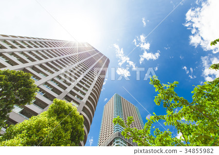 Urban landscape with tower apartment Urban landscape with tower apartment 34855982