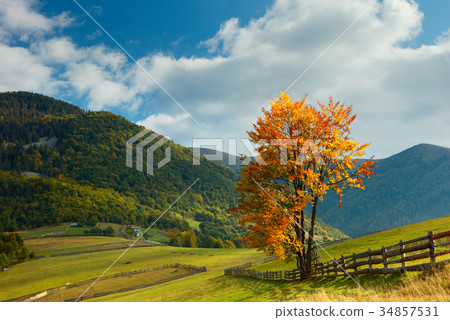 autumn mountain village 34857531