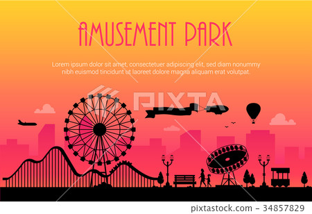 Amusement park - modern vector illustration - Stock Illustration ...