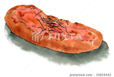 Mota French bread painted by watercolor 34858442
