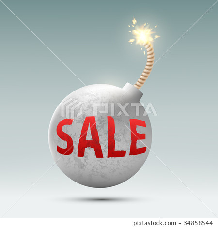 round bomb with the word sale 34858544