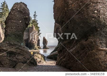 famous Hopewell Rocks geologigal formations at low 34859159