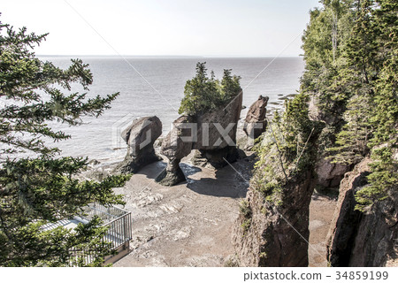 famous Hopewell Rocks geologigal formations at low 34859199