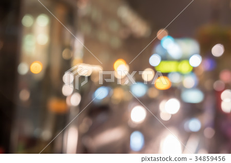 Blurred image of cars and red bus on the road Blurred image of cars and red bus on the road 34859456