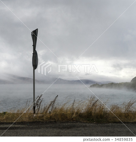 Road along Lake Sevan in Armenia side view Road along Lake Sevan in Armenia side view 34859835