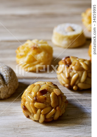 panellets, typical confection of Catalonia, Spain panellets, typical confection of Catalonia, Spain 34859995