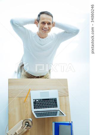Top view of a happy relaxed man Top view of a happy relaxed man 34860246