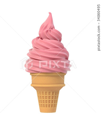 Berry soft ice icecream in wafel cone 34860495