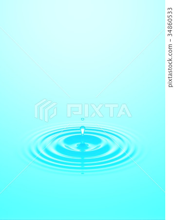 Water drop falling into water surface 34860533