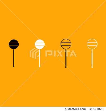 Lollipop  black and white set icon. 34861026