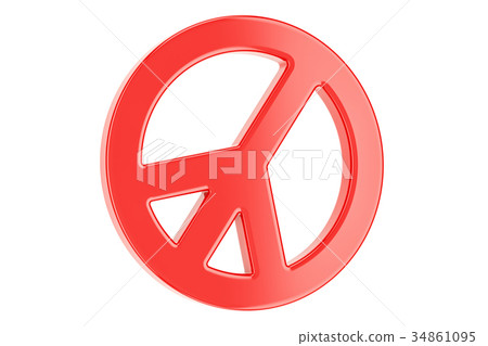 Peace symbol, pacifism sign. 3D rendering 34861095