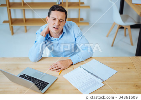 Top view picture of exhausted brunette that being Top view picture of exhausted brunette that being 34861609