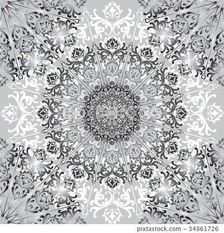Floral Oriental seamless ornament. Mandala pattern 34861726