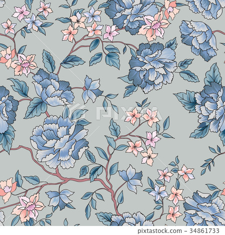 Floral seamless pattern. Garden flower background Floral seamless pattern. Garden flower background 34861733