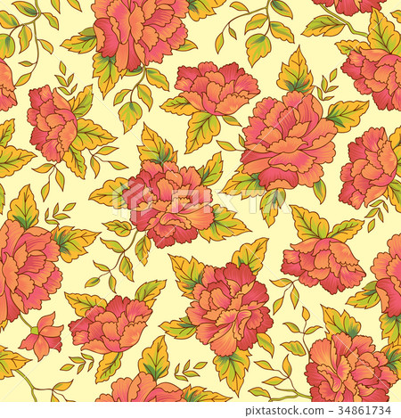 Floral seamless pattern. Garden flower background Floral seamless pattern. Garden flower background 34861734