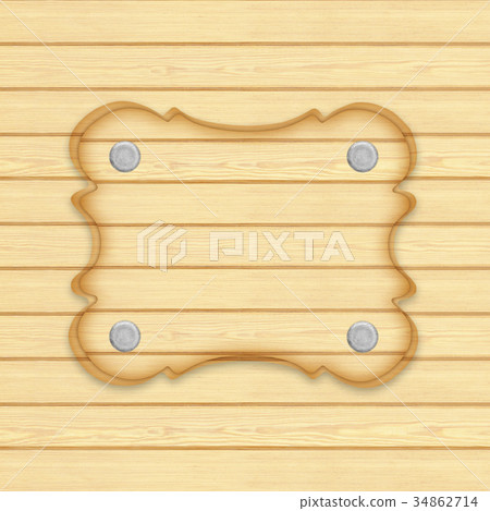 wooden sign board frame on wooden plank background wooden sign board frame on wooden plank background 34862714
