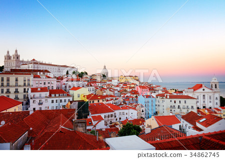 view of Alfama, Lisbon, Portugal view of Alfama, Lisbon, Portugal 34862745